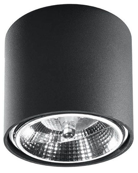 Ceiling lamp TIUBE black + 1x LED Bulb GU10 AR111 3000K WARM 12W 800lm
