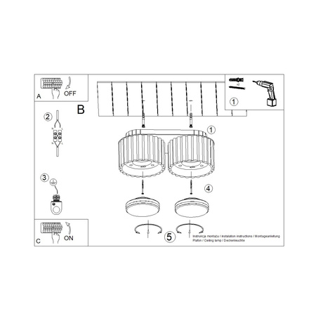 Ceiling lamp AURA 2 white Gx53