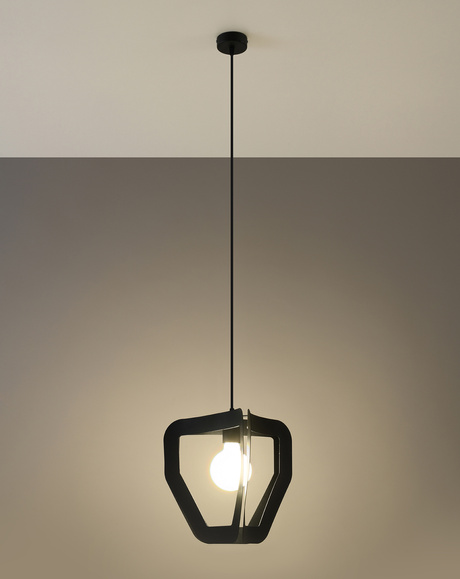 Ceiling lamp TRES black + 1x LED Bulb E27 3000K Warm 7.5W 620lm