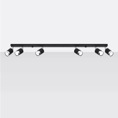 Ceiling lamp NERO 6 black/chrome