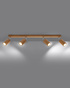 Ceiling Lamp ZEKE 4 oak + 4x LED Bulb GU-10 3000K Warm 7W 620lm