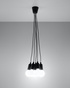 Ceiling pendant lamp DIEGO 5 black + 5x LED Bulb E27 4000K Cold White 7.5W 650lm