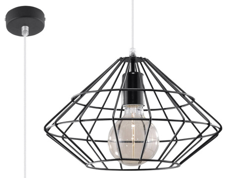 Pendant lamp UMBERTO black + 1x LED Bulb E27 3000K Warm 7.5W 620lm