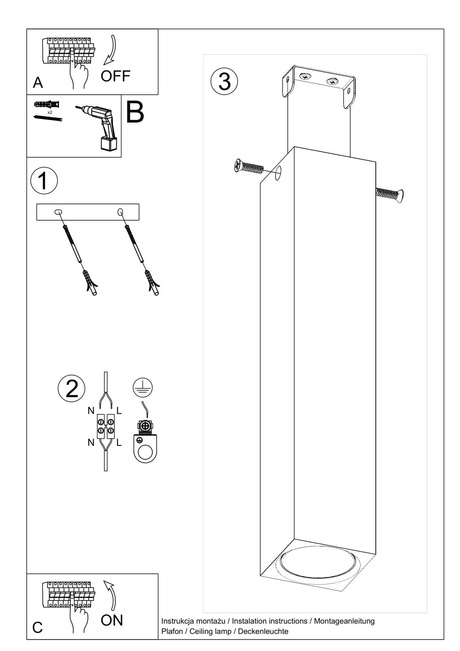 Ceiling lamp KEKE 30 oak + 1x LED bulb GU-10 3000K Warm 7W 620lm