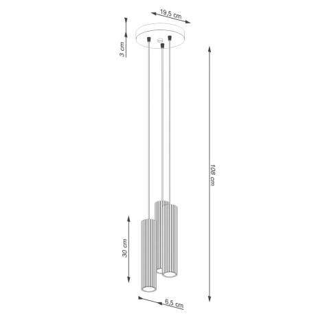 Pendant lamp KARBON 3P beige