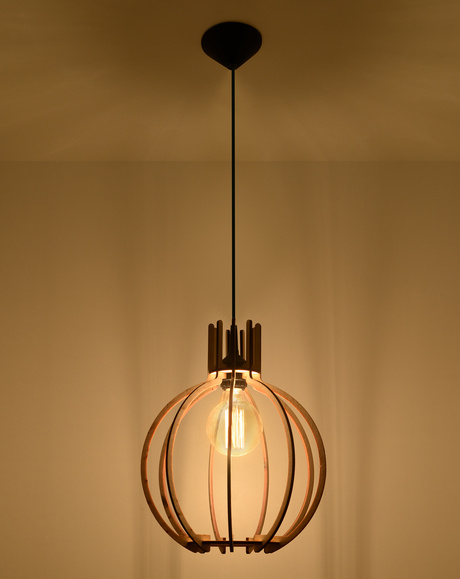 Ceiling light ARANCIA natural wood + 1x LED Bulb E27 3000K Warm 7.5W 620lm