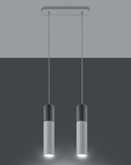 Hanging lamp BORGIO 2 white + 2x LED Bulb GU-10 4000K Cool White 7W 630lm