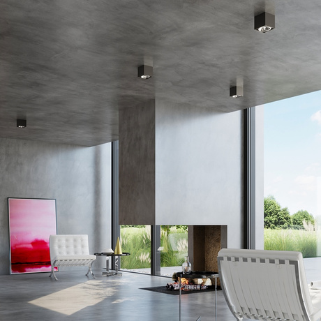 Ceiling lamp BLAKE in black color + 1x LED bulb GU10 AR111 3000K WARM 12W 800lm