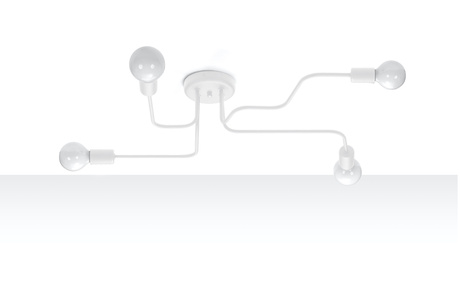 Chandelier HECTOR 4 White + 4x LED Bulb E27 3000K Warm 7.5W 620lm