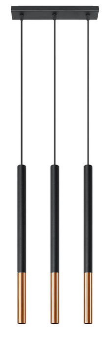 Pendant lamp MOZAICA 3L black/copper + 3x LED Bulb G9 4000K Cool White 4.5W 530lm