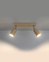 Ceiling lamp BERG 2 natural wood + 2x LED bulb GU-10 3000K Warm 7W 620lm