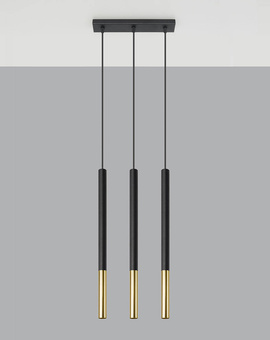 Pendant lamp MOZAICA 3L black/gold + 3x LED Bulb G9 4000K Cool White 4.5W 530lm