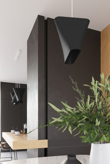 Chandelier BLUM 1 black + 1x LED Bulb E27 4000K Cool White 7.5W 650lm