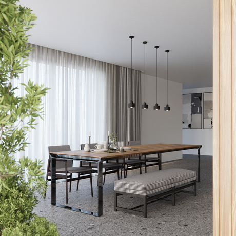 Ceiling pendant SAVAR 1 black + 1x LED Bulb E27 3000K Warm 7.5W 620lm