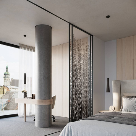 Pendant lamp ELECTRA black concrete + 1x LED Bulb GU-10 3000K Warm 7W 510lm