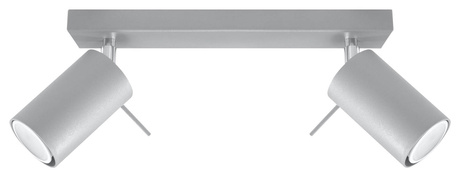 Ceiling lamp RING 2 grey + 2x LED Bulb GU-10 4000K Cool White 7W 630lm