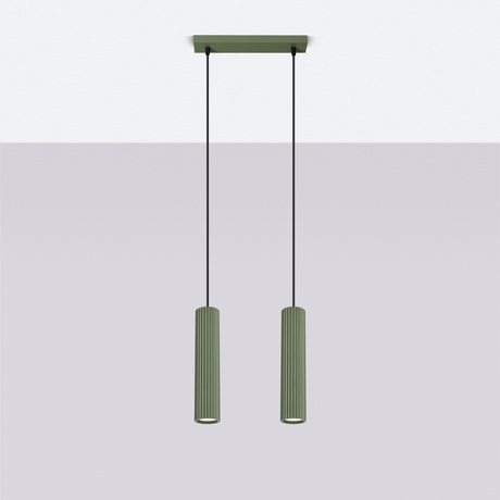 Pendant lamp KARBON 2 olive green