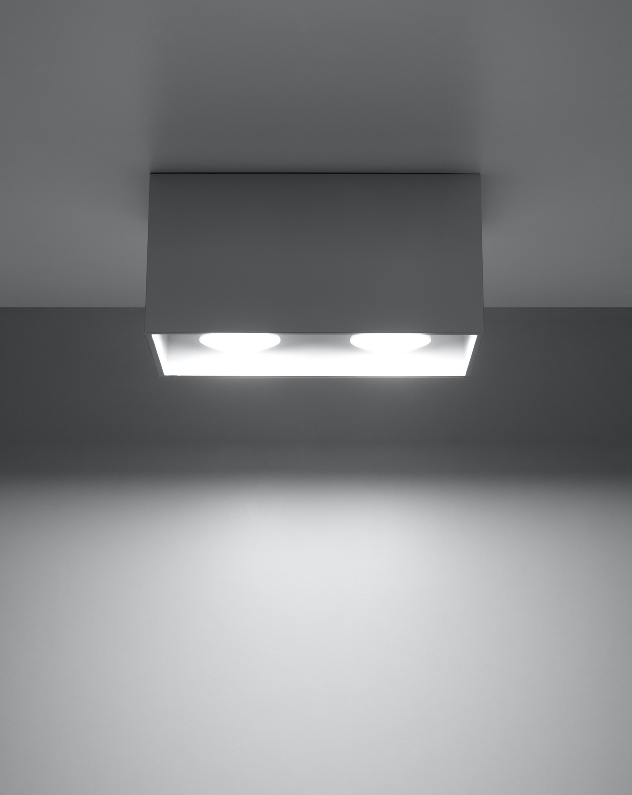 Ceiling lamp QUAD MAXI gray + 2x LED Bulb GU-10 3000K Warm White 7W 620lm