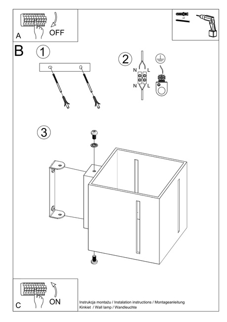 Wall lamp PIXAR white + 1x LED Bulb G9 3000K Warm 4.5W 510lm