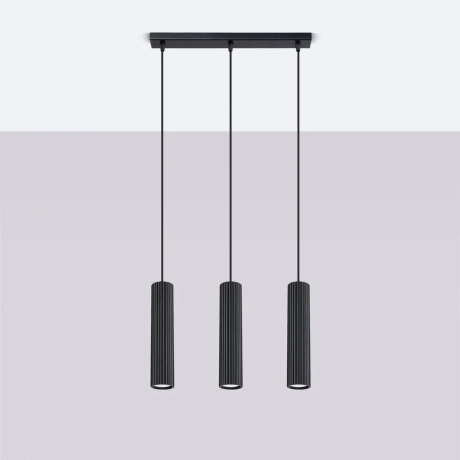 Pendant lamp KARBON 3L black