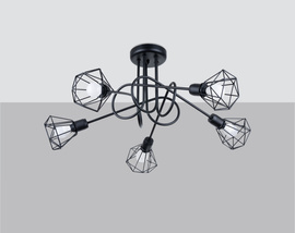 Chandelier ARTEMIS 5S black + 5x LED Bulb E14 4000K Cool White 7.5W 680lm