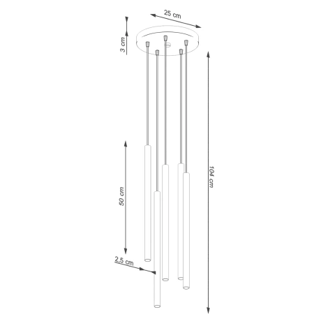 Pendant lamp PASTELO 5P beige