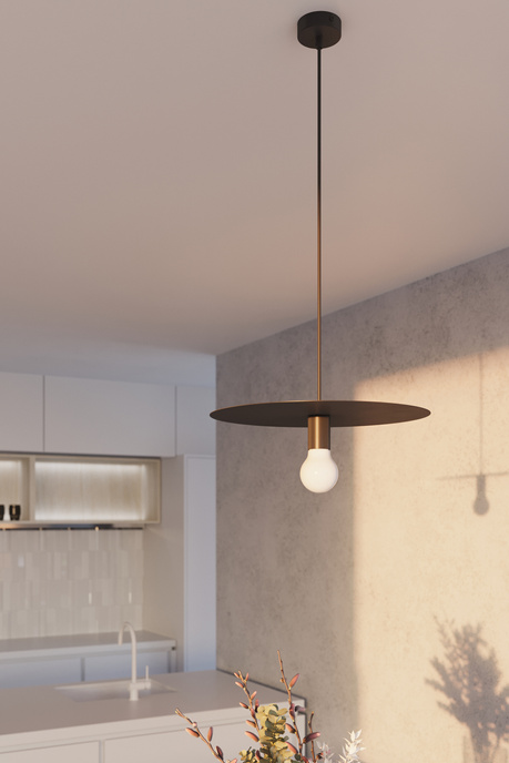 Hanging lamp FLAVIO black + 1x LED Bulb E27 3000K Warm 7.5W 620lm