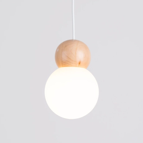 Pendant lamp PEKKA 1 white/natural wood