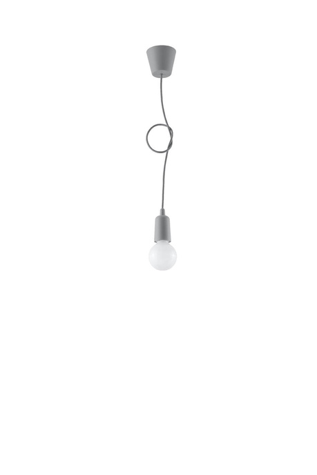 Ceiling pendant DIEGO 1 grey + 1x LED Bulb E27 4000K Cool White 7.5W 650lm