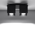 Ceiling lamp QUAD 2 black + 2x LED Bulb GU-10 3000K Warm White 7W 620lm