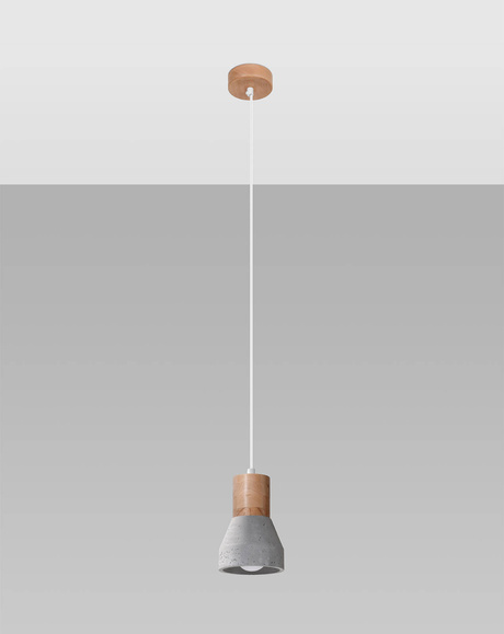 Pendant lamp QUBIC gray + 1x LED bulb E27 3000K Warm 7.5W 620lm
