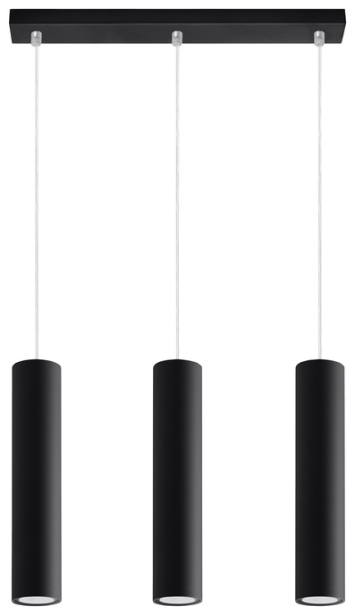 Pendant Lamp LAGOS 3 black + 3x LED Bulb GU-10 4000K Cool White 7W 630lm