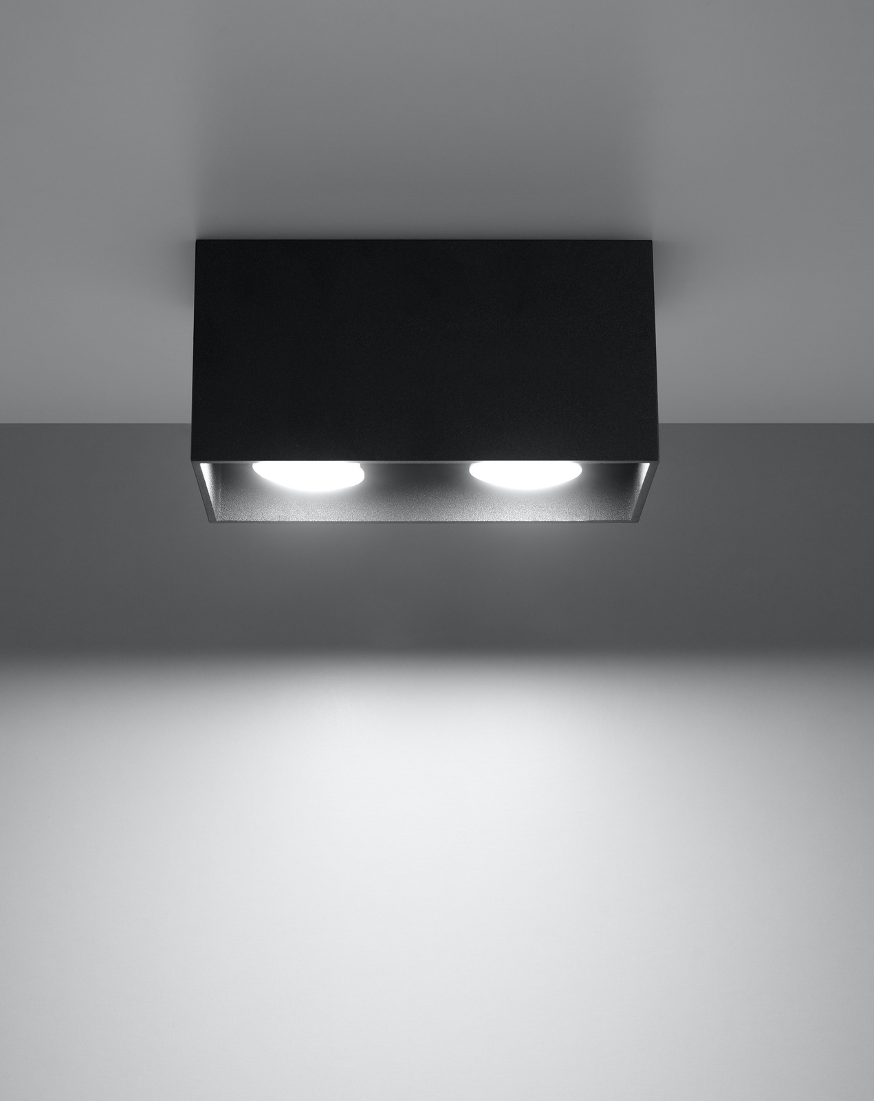 Ceiling lamp QUAD MAXI black + 2x LED Bulb GU-10 3000K Warm 7W 620lm