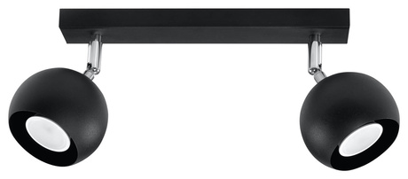 Ceiling light OCULARE 2 black + 2x LED Bulb GU-10 4000K Cool White 7W 630lm.