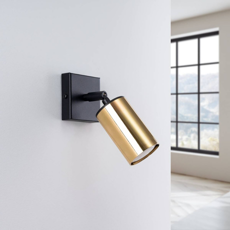 Wall lamp WINX black/gold + 1x LED bulb GU-10 4000K Cool White 7W 530lm