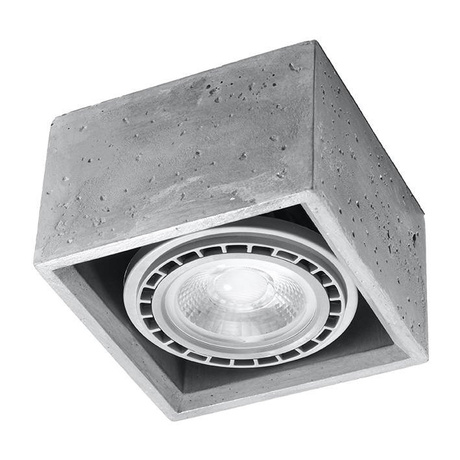 Ceiling lamp QUATRO 1 concrete + 1x LED Bulb GU10 AR111 3000K WARM 12W 800lm.