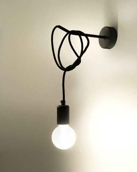 Wall lamp EDISON black + 1x LED Bulb E27 4000K Cool White 7.5W 650lm