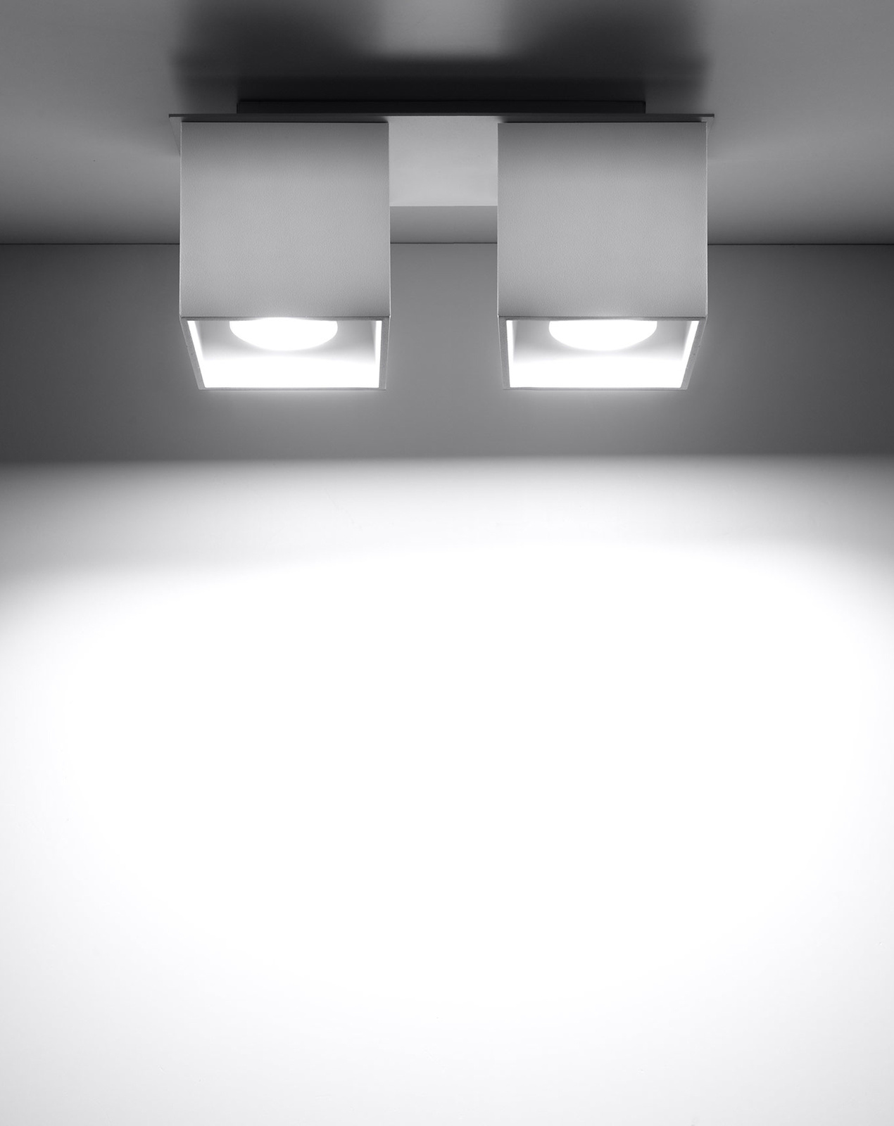 Ceiling lamp QUAD 2 white + 2x LED Bulb GU-10 3000K Warm 7W 620lm