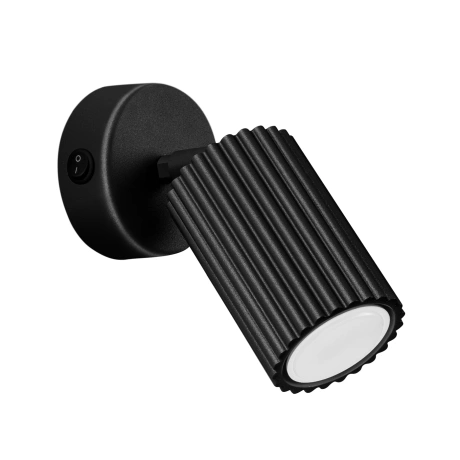 Wall lamp KARBON black with a switch