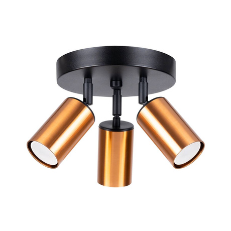 Ceiling light WINX 3P black/copper + 3x LED GU-10 3000K Warm 7W 510lm Bulb