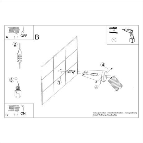 Wall lamp KARBON olive green with a switch
