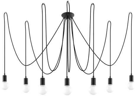 Pendant lamp EDISON 7 black + 7x LED Bulb E27 3000K Warm White 7.5W 620lm