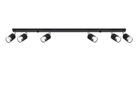 Ceiling lamp NERO 6 black/chrome + 6x LED Bulb GU-10 3000K Warm White 7W 620lm