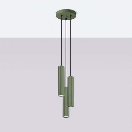 Pendant lamp KARBON 3P olive green