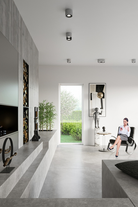 Ceiling lamp BASIC 1 concrete + 1x LED Bulb GU10 AR111 3000K WARM 12W 800lm