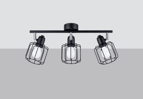 Ceiling lamp BELUCI 3 black + 3x LED Bulb E14 3000K Warm White 7.5W 620lm
