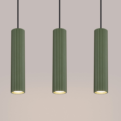 Pendant lamp KARBON 3L olive green