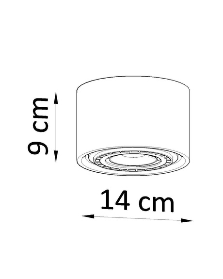 Ceiling lamp BASIC 1 concrete + 1x LED bulb GU10 AR111 4000K COOL WHITE 12W 850lm