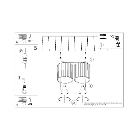 Ceiling lamp AURA 2 white GU10