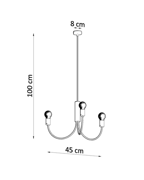 Chandelier PICCOLO 3 + 3x LED Bulb E27 4000K Cool White 7.5W 650lm